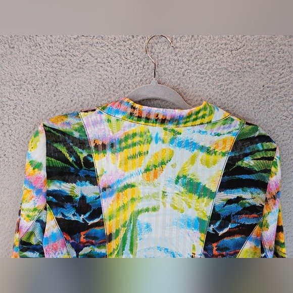 Alberto Makali Womens Colorful Lace Up Detail Short Jacket Sz 6 Vintage Light - Picture 10 of 12